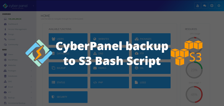 Cara Backup Otomatis CyberPanel Website ke S3 tanpa menggunakan CyberPanel Cloud